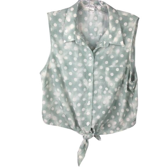 Forever 21 Polka Dot Crop Tank Top Size Large - Picture 1 of 6